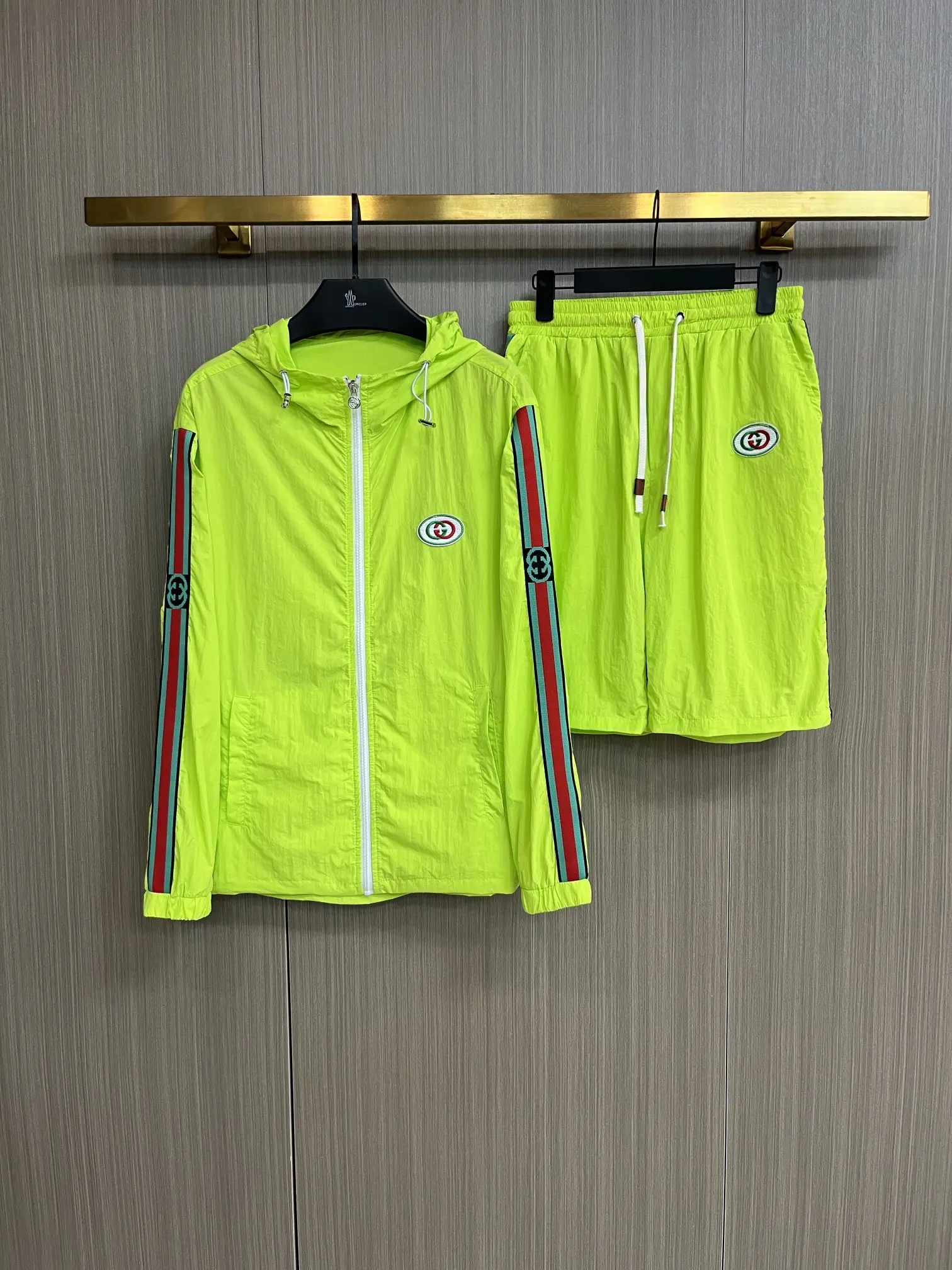 Logo-Appliquéd Hooded Windbreaker and Shorts Set D34014541