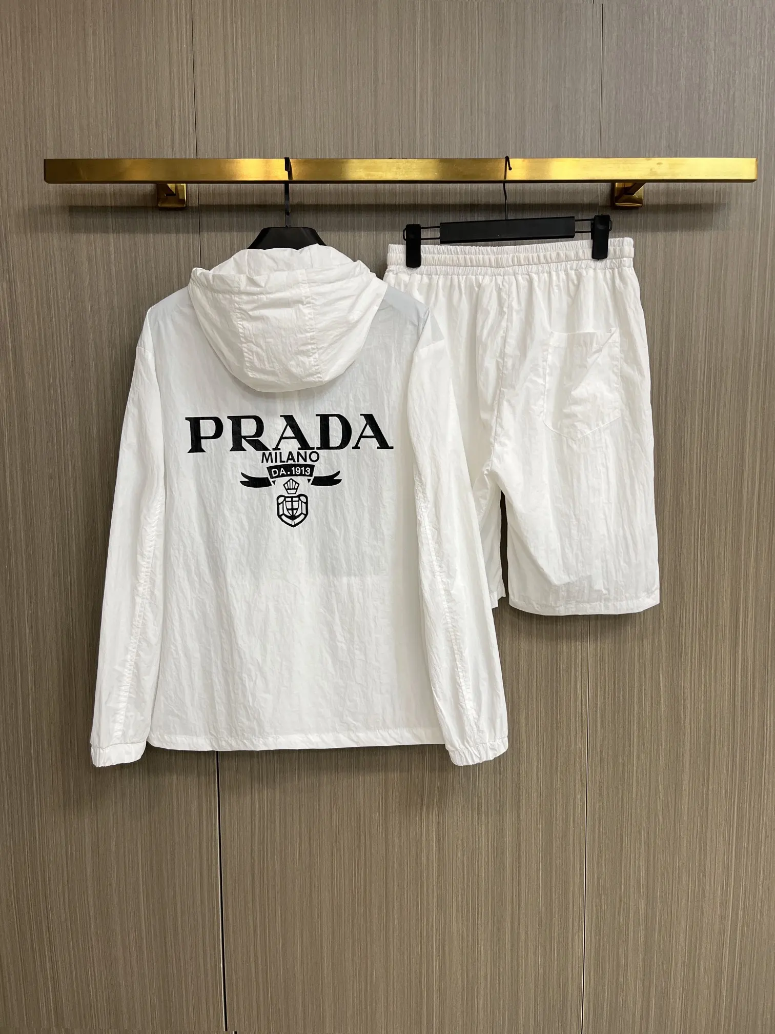 Logo-Print Hooded Windbreaker and Shorts Set D34014408 — view 2