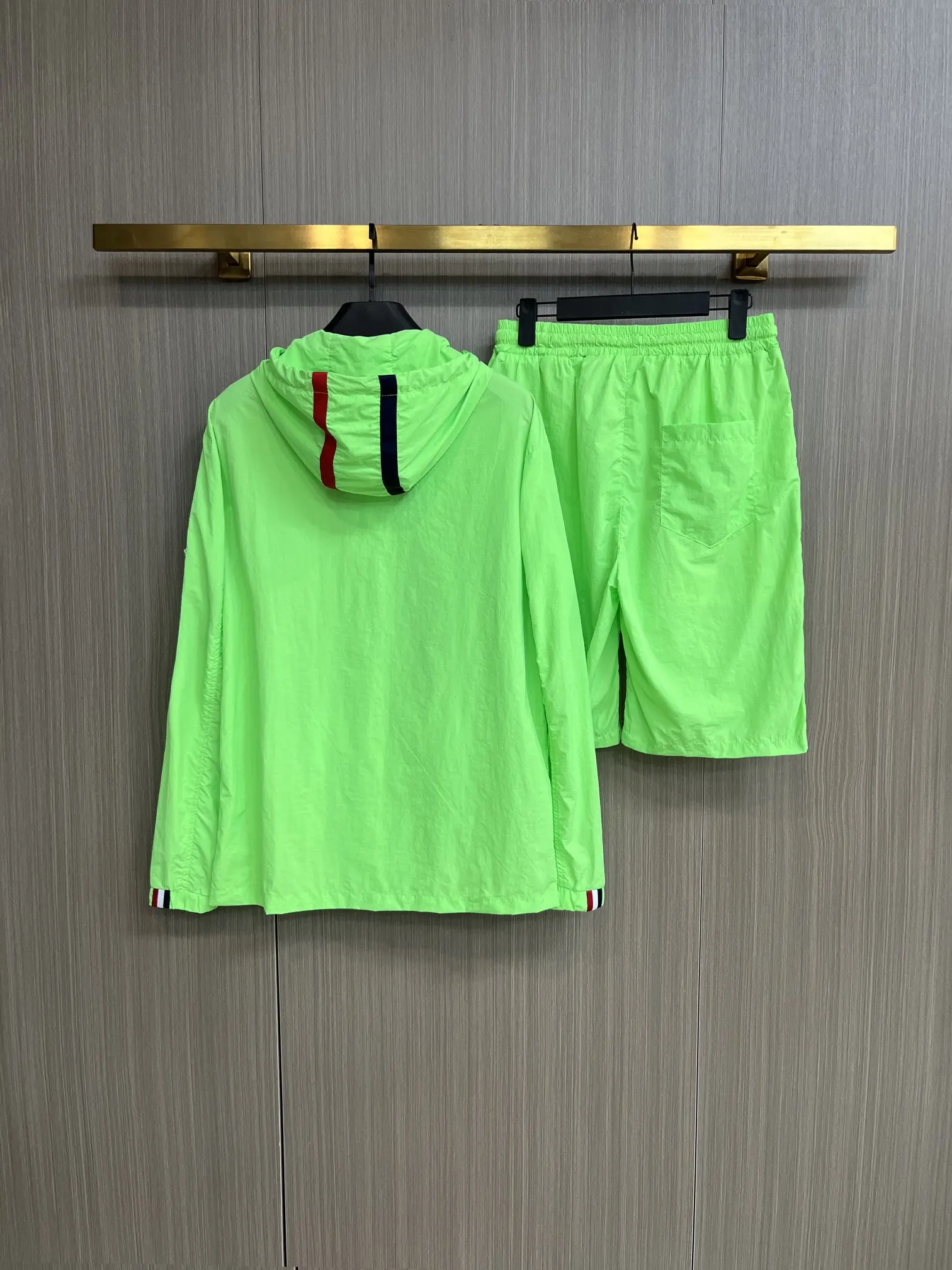 Moncler Striped Hooded Windbreaker and Shorts Set D34014539 — view 2