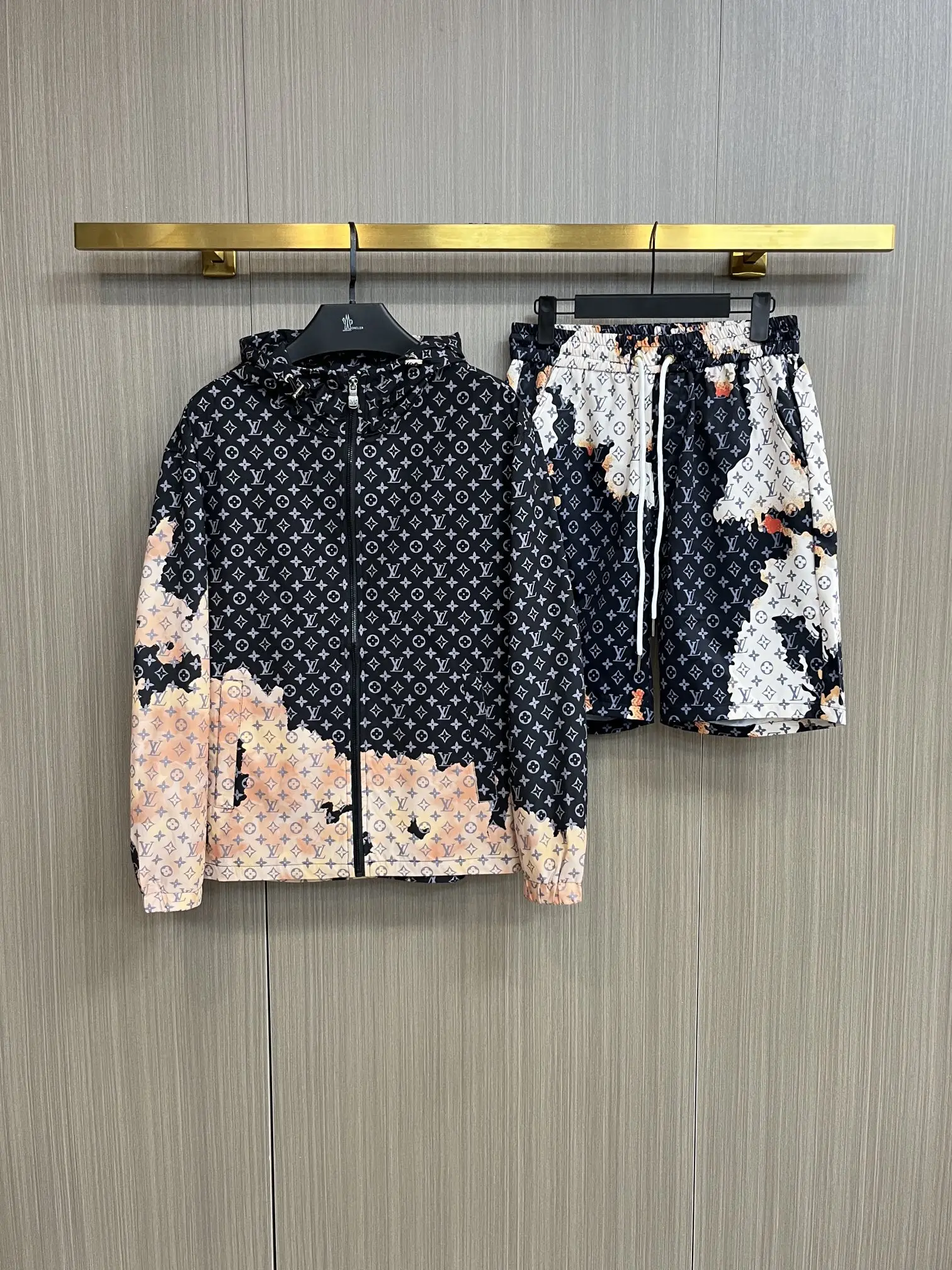 Monogram Print Hooded Jacket and Shorts Set D34014554