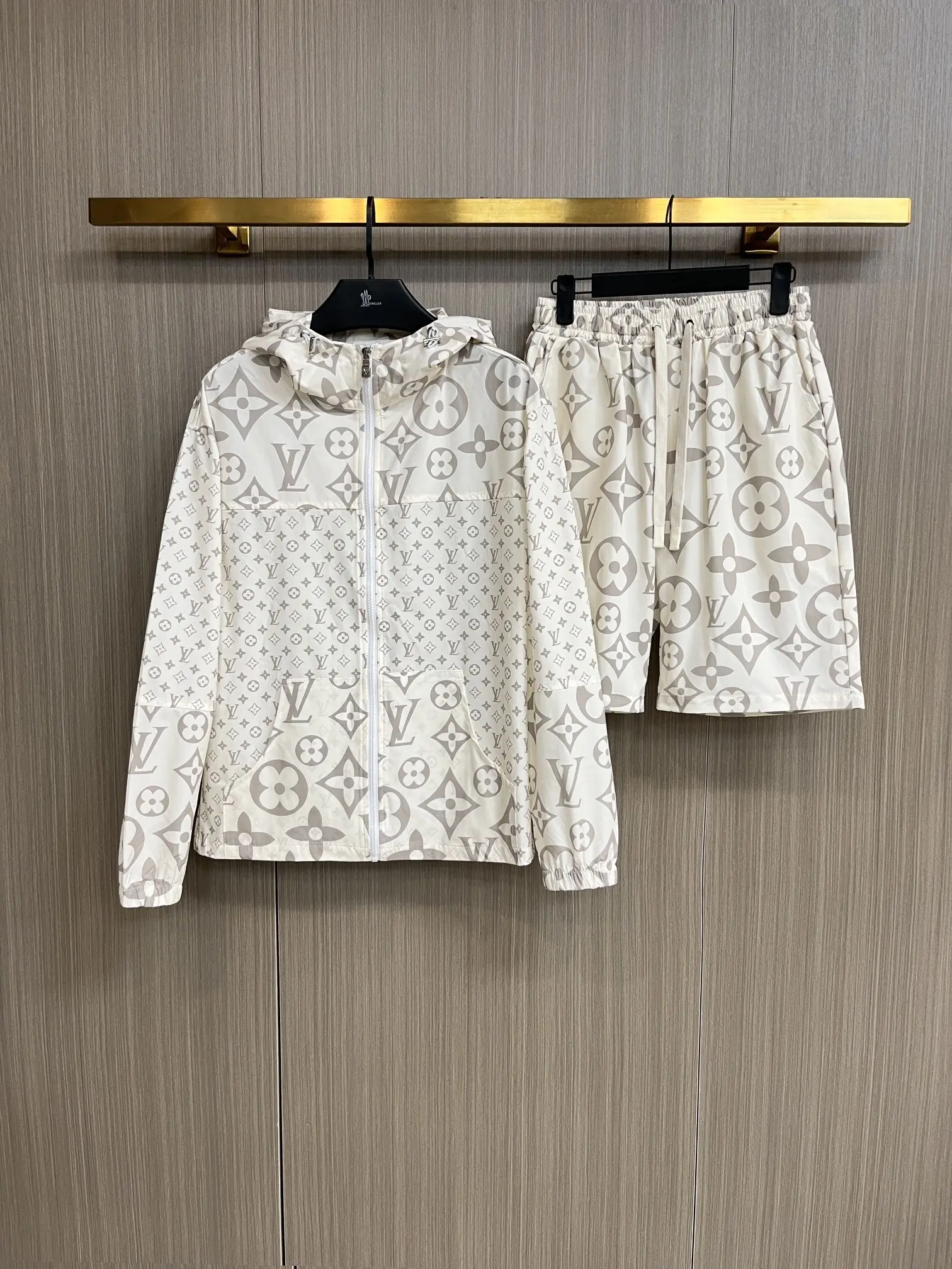 Monogram Print Hooded Jacket and Shorts Set D34014545