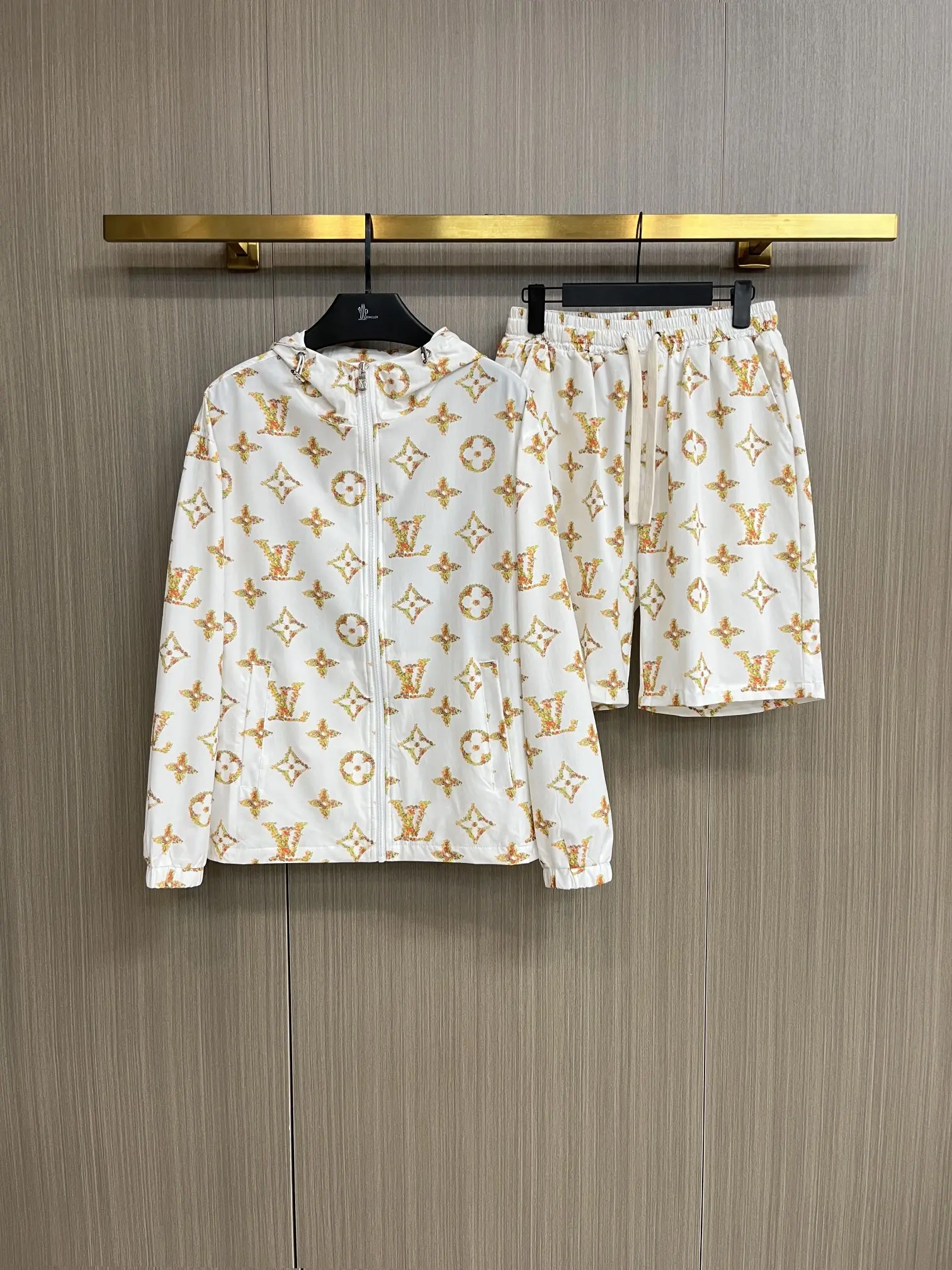 Monogram Print Hooded Jacket and Shorts Set D34014403