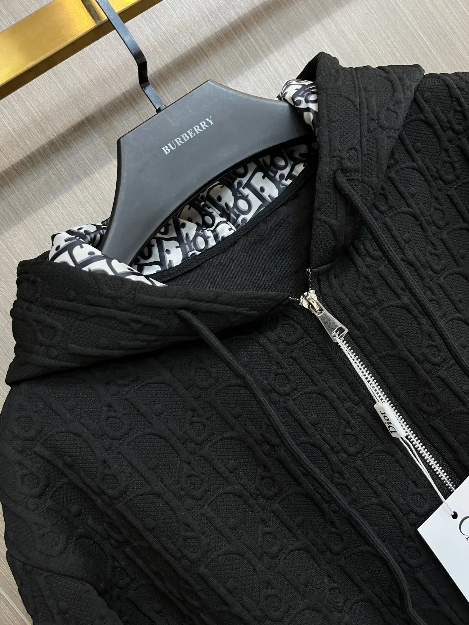 Oblique Jacquard Zip-Up Hooded Jacket D34014320 — view 3
