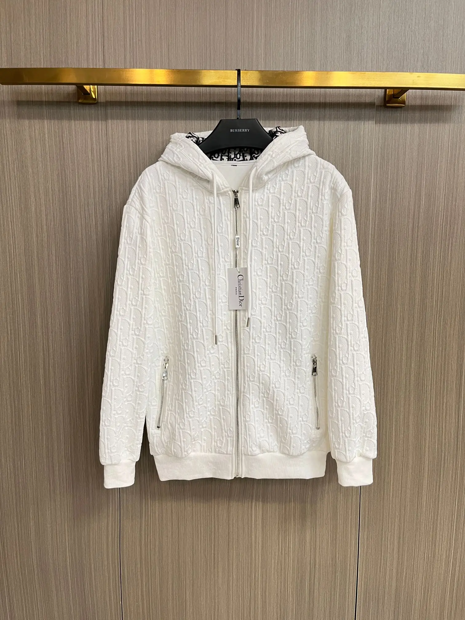 Oblique Jacquard Zip-Up Hoodie D34014321