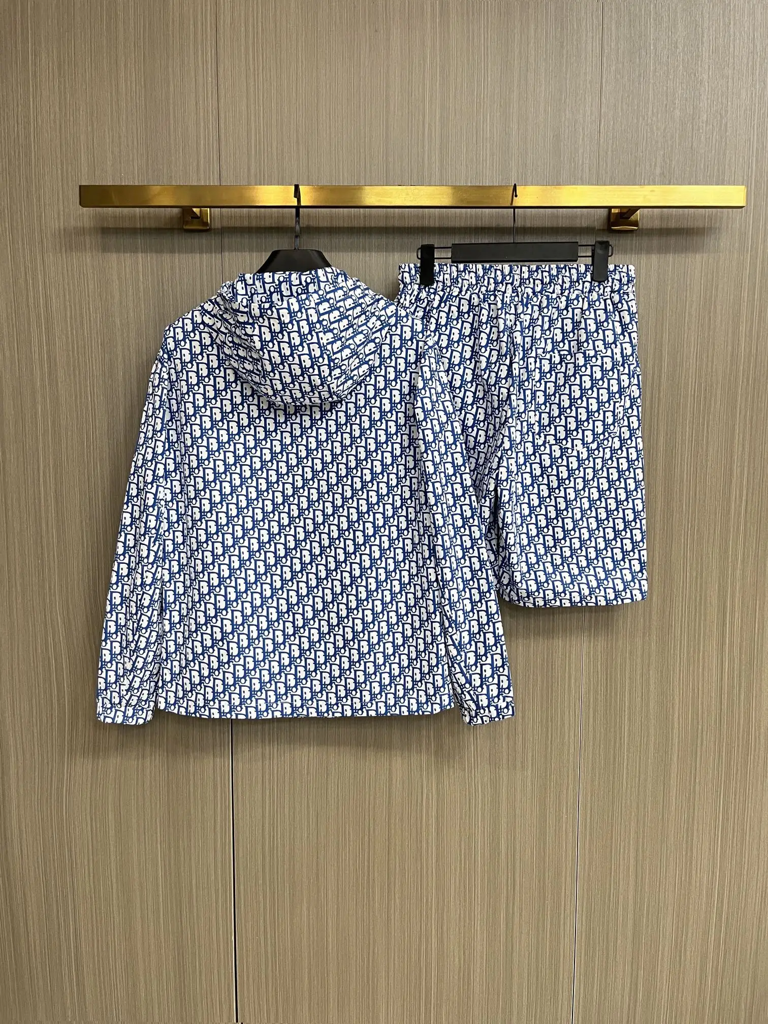 Oblique Print Hooded Jacket and Shorts Set D34014558 — view 2