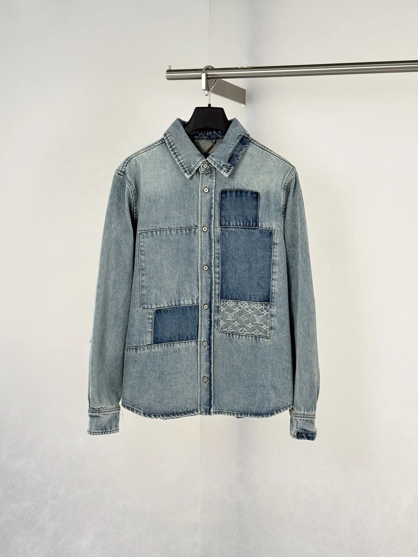 Monogram Patchwork Distressed Denim Shirt D34020728