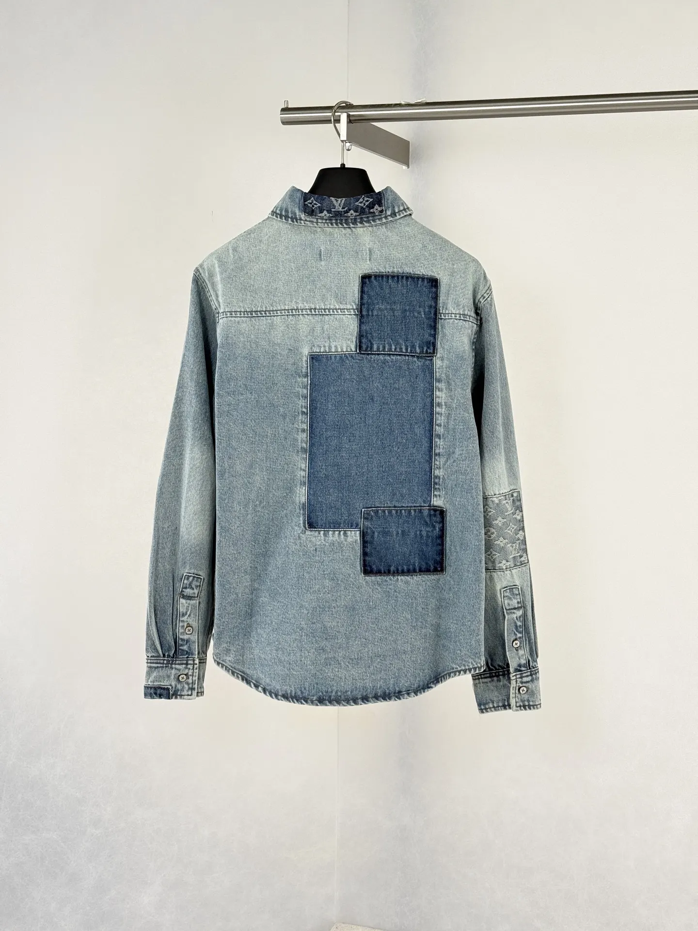 Monogram Patchwork Distressed Denim Shirt D34020728 — view 2