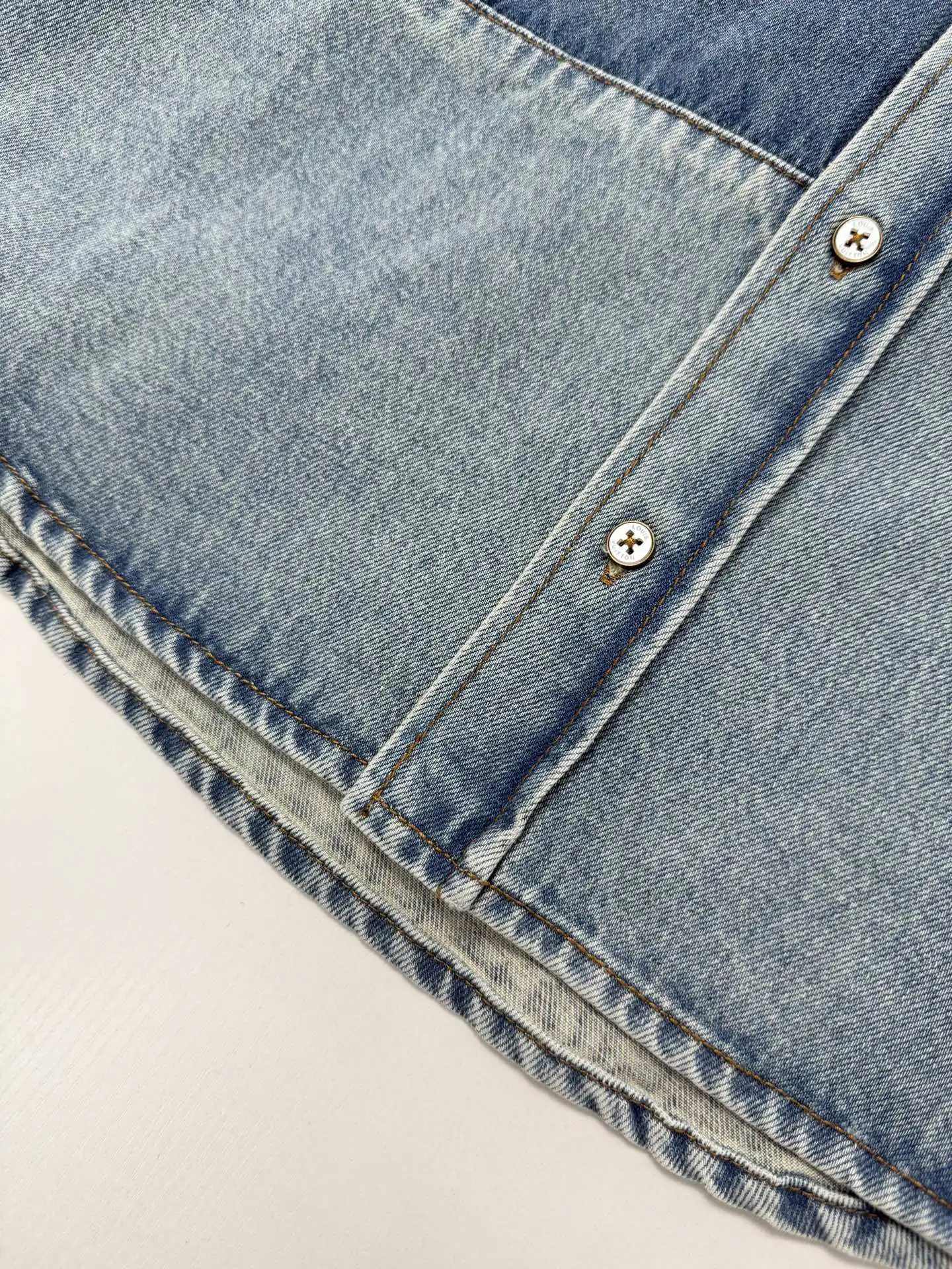 Monogram Patchwork Distressed Denim Shirt D34020728 — view 6