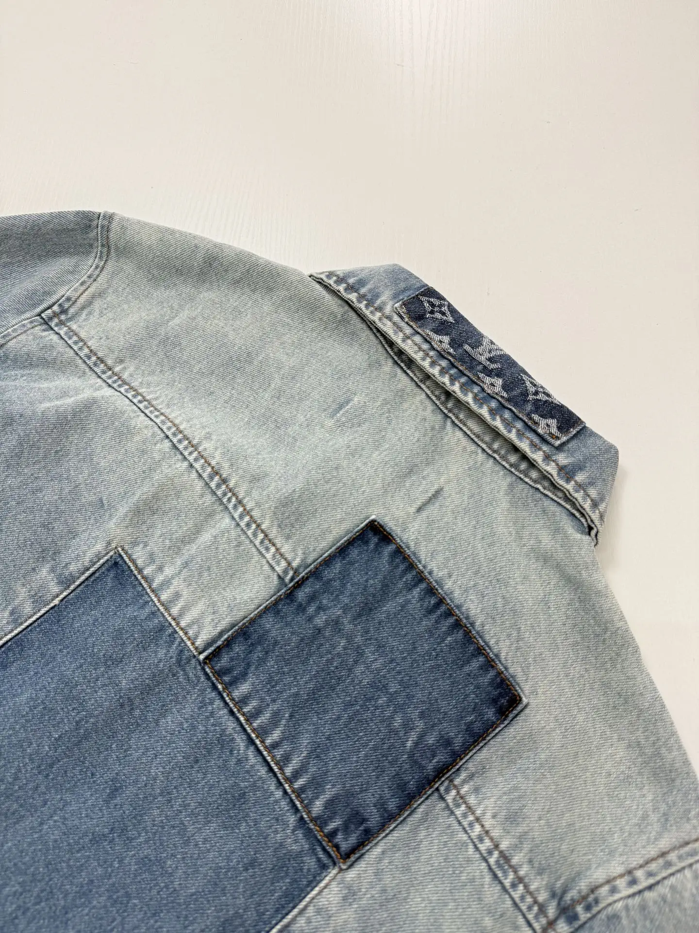 Monogram Patchwork Distressed Denim Shirt D34020728 — view 8