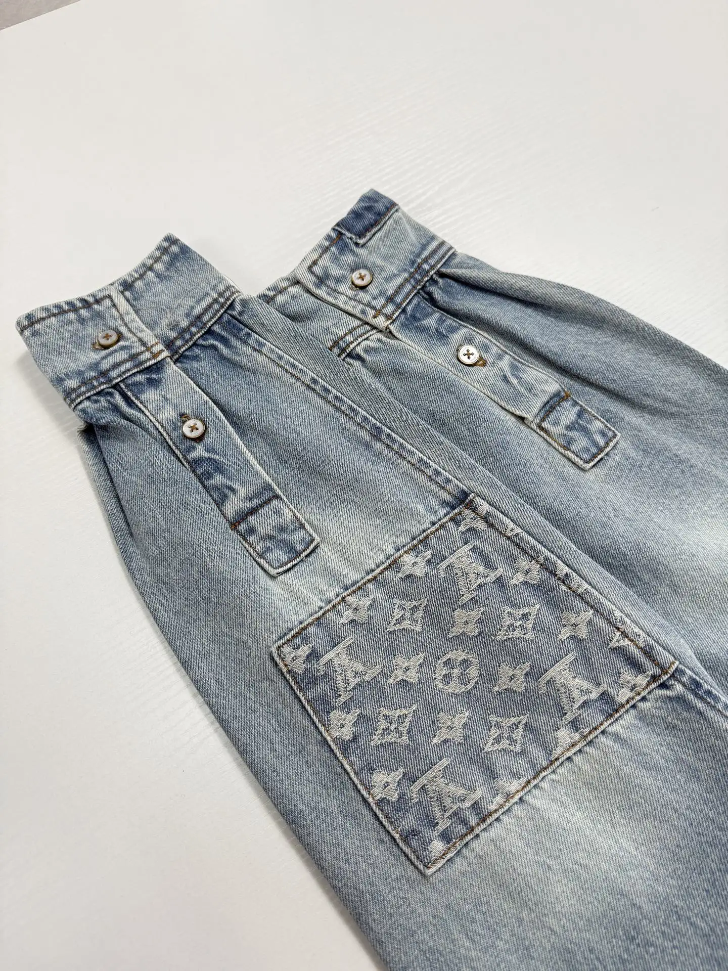 Monogram Patchwork Distressed Denim Shirt D34020728 — view 13