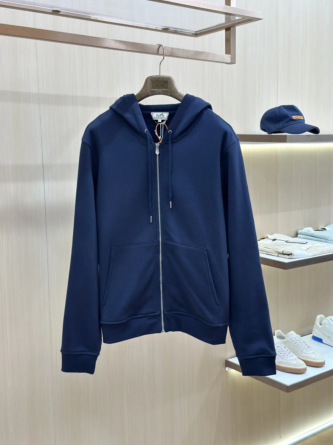 Embroidered Patch Zip-Up Hoodie D34019273