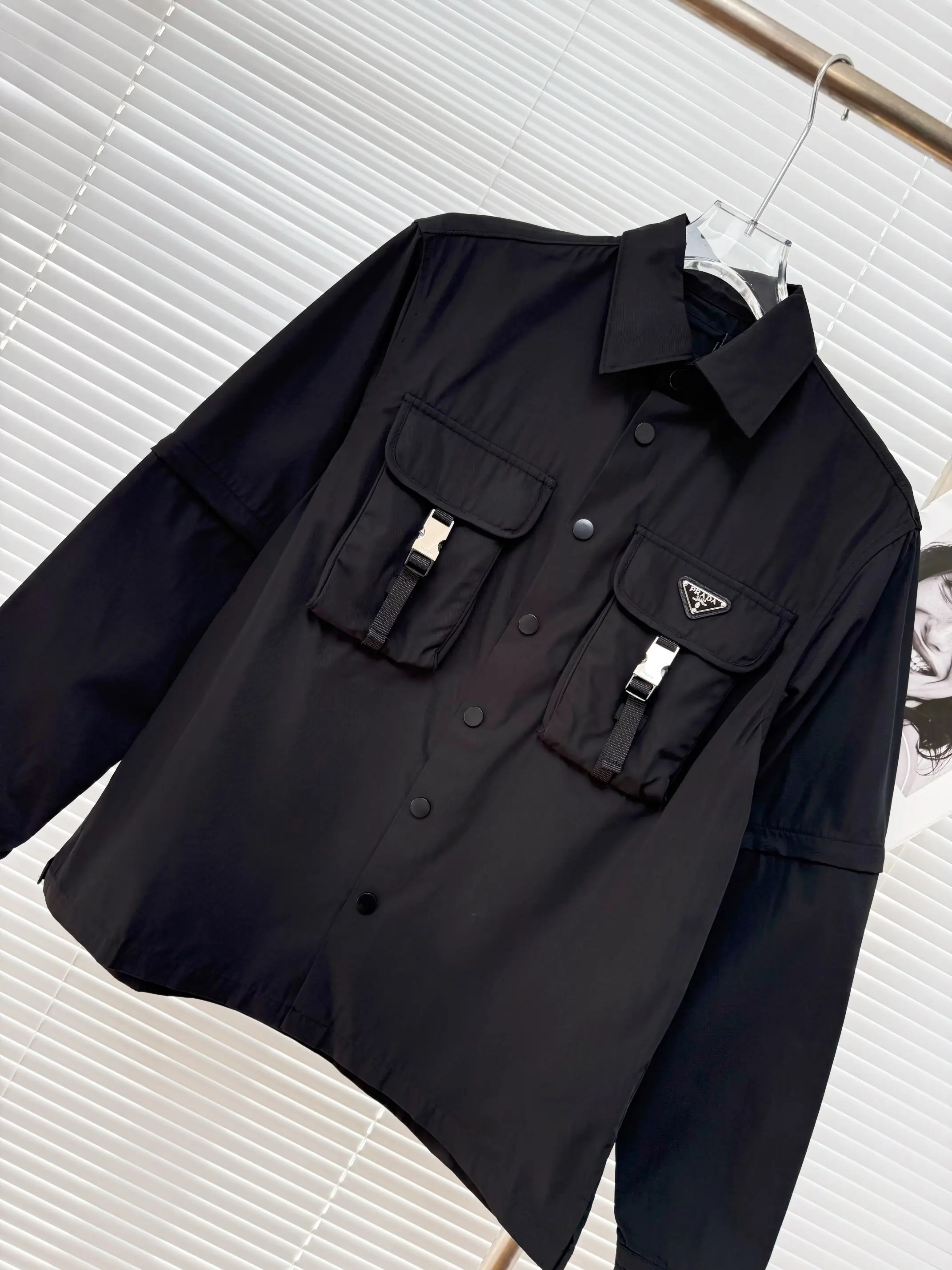 Re-Nylon and Denim Overshirt Jacket D34014448 — view 3