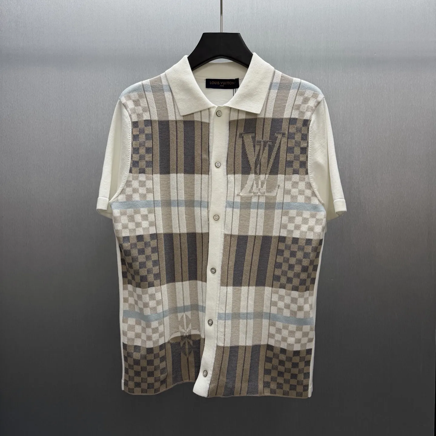 Damier Jacquard Knit Polo Shirt D34014171