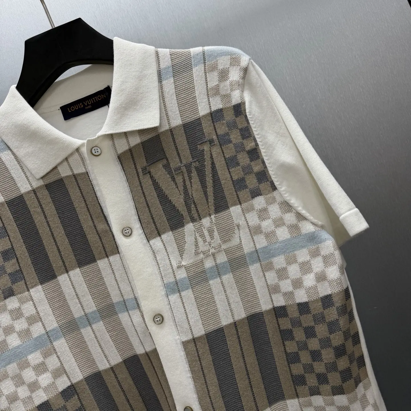 Damier Jacquard Knit Polo Shirt D34014171 — view 3