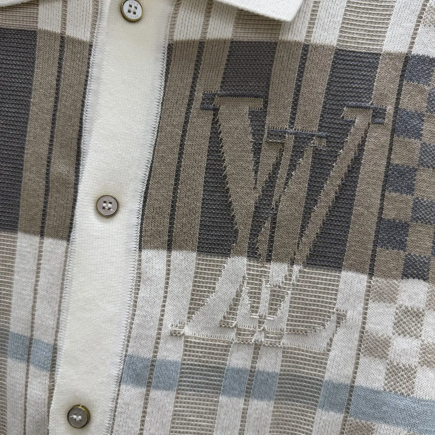 Damier Jacquard Knit Polo Shirt D34014171 — view 6