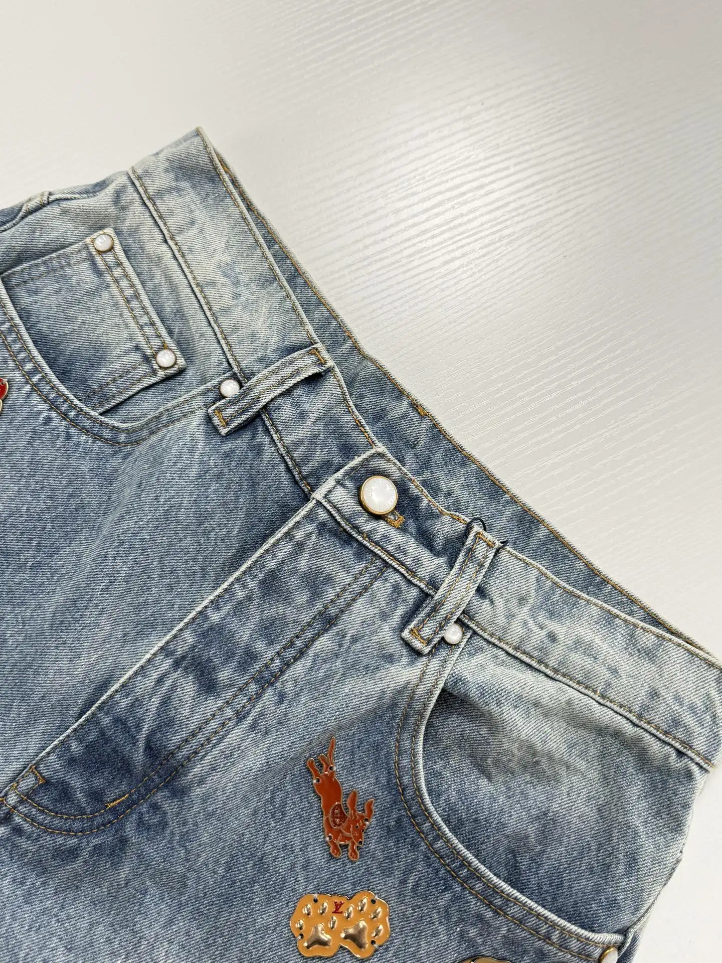 Embellished Straight-Leg Jeans with Logo Embroidery D34520727 — view 4