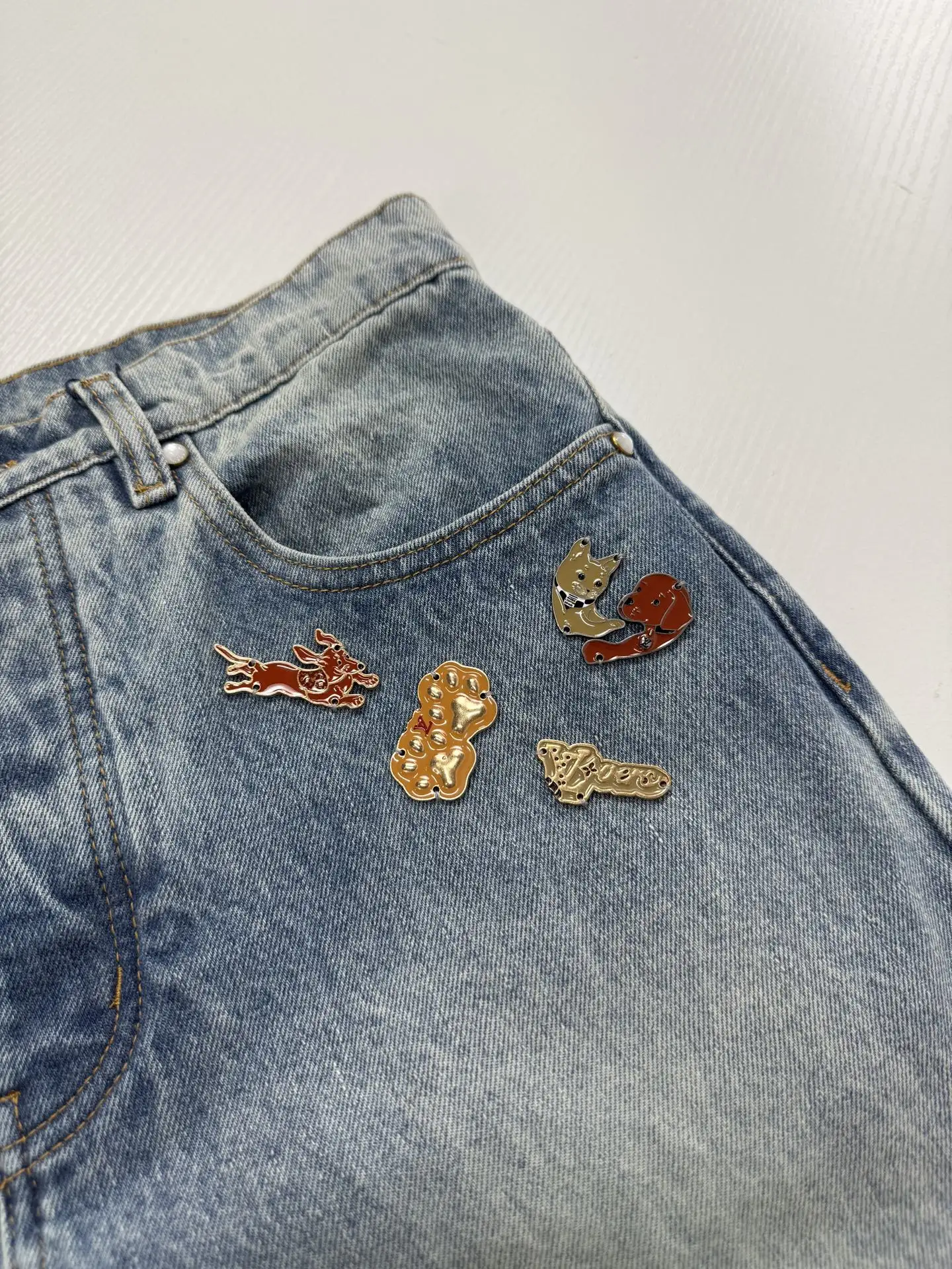 Embellished Straight-Leg Jeans with Logo Embroidery D34520727 — view 10