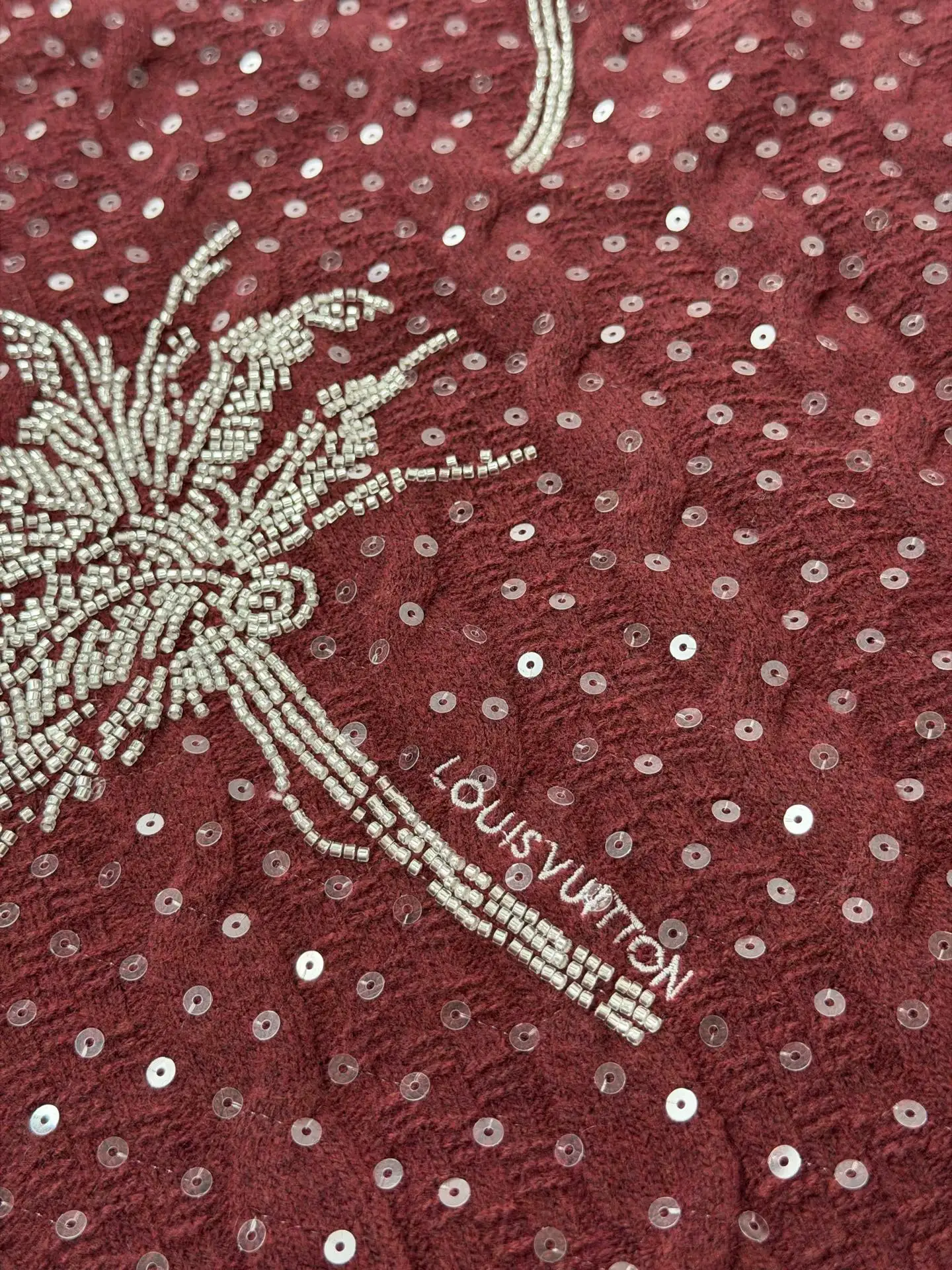 Palm Tree Beaded Cable-Knit Vest D34520667 — view 7