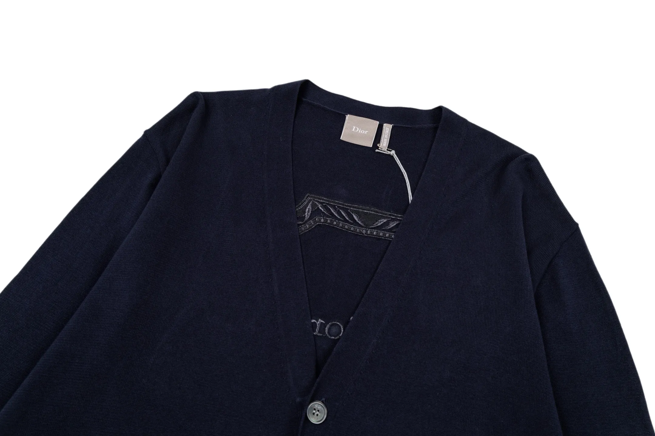 Médaillon Colibri Embroidered Wool-Blend Cardigan D35021033 — view 3