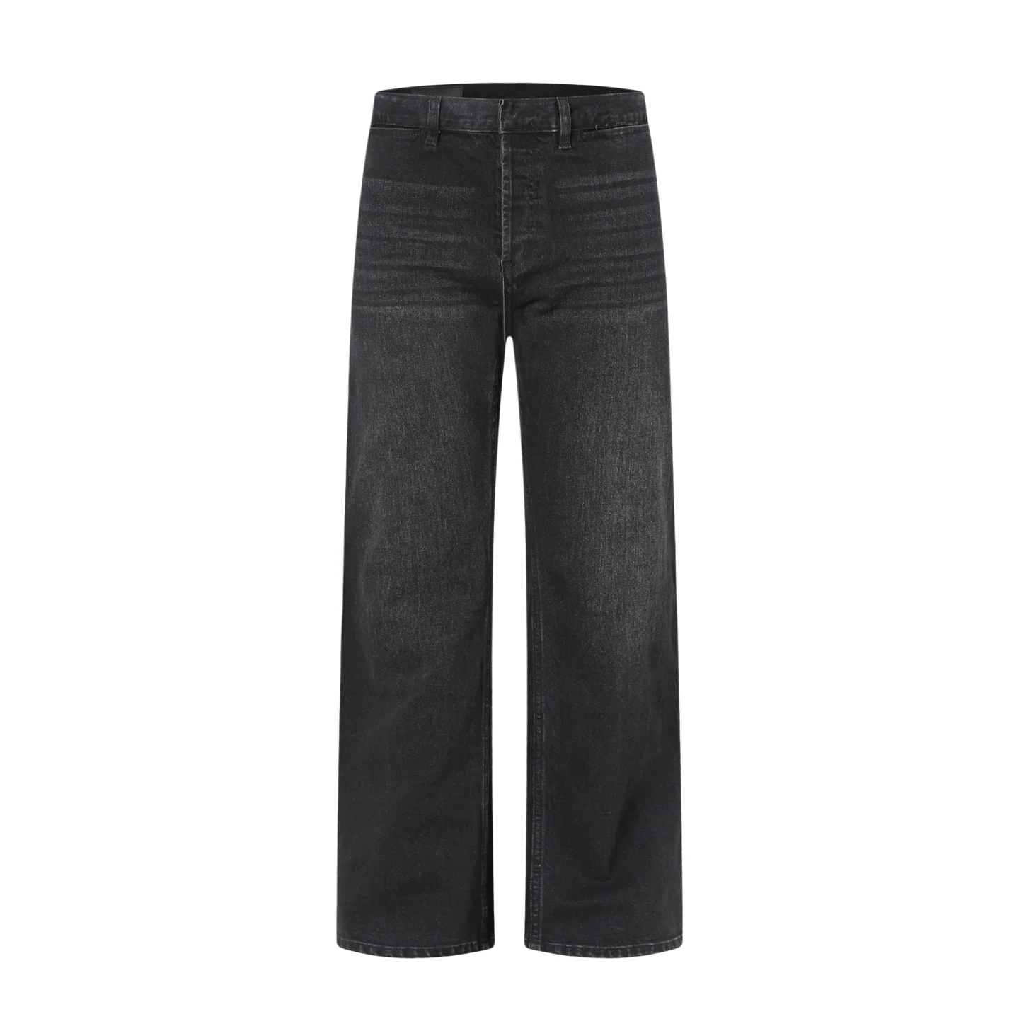 Web-Stripe Straight-Leg Washed Jeans D35021146