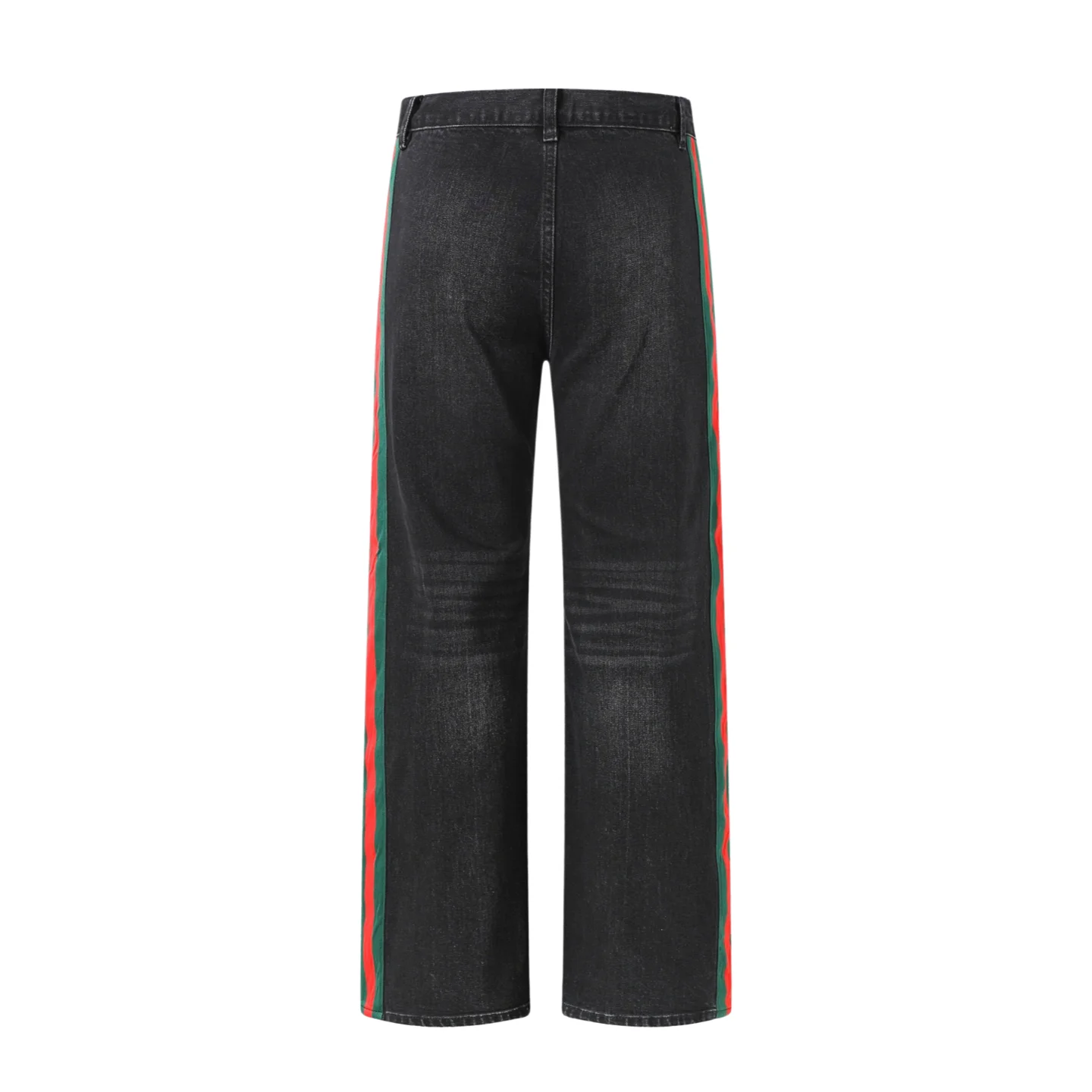 Web-Stripe Straight-Leg Washed Jeans D35021146 — view 2