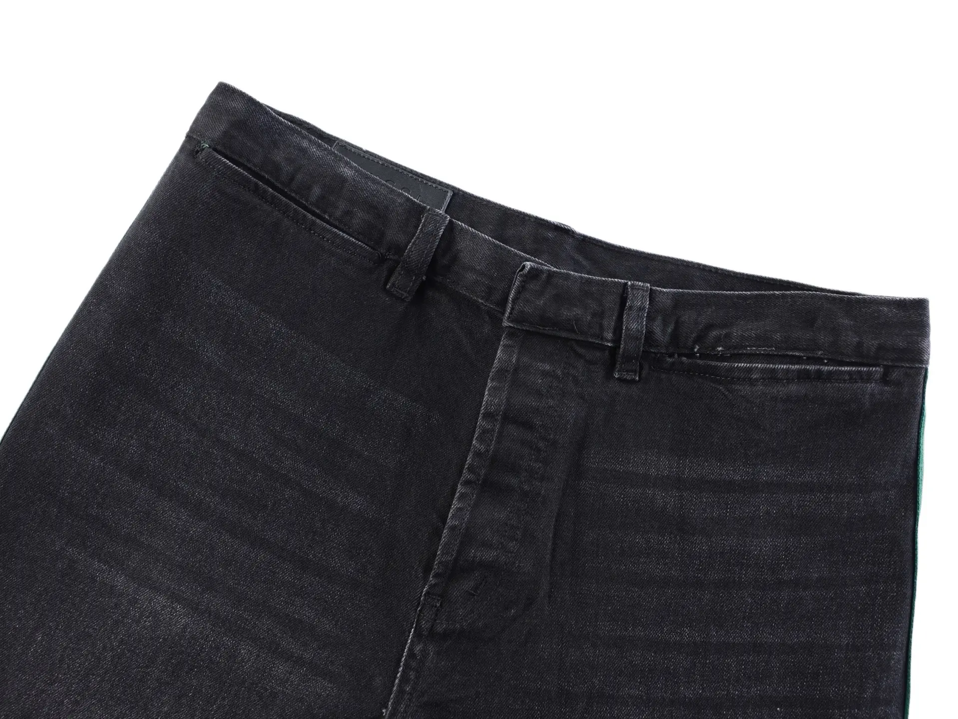 Web-Stripe Straight-Leg Washed Jeans D35021146 — view 3