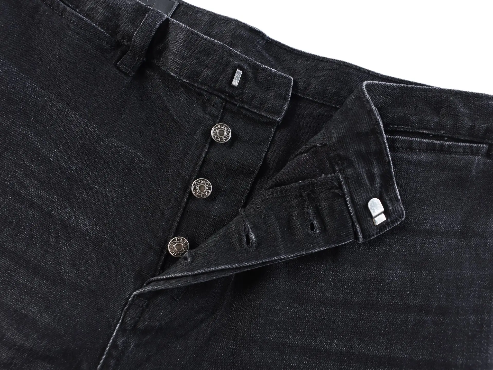 Web-Stripe Straight-Leg Washed Jeans D35021146 — view 4