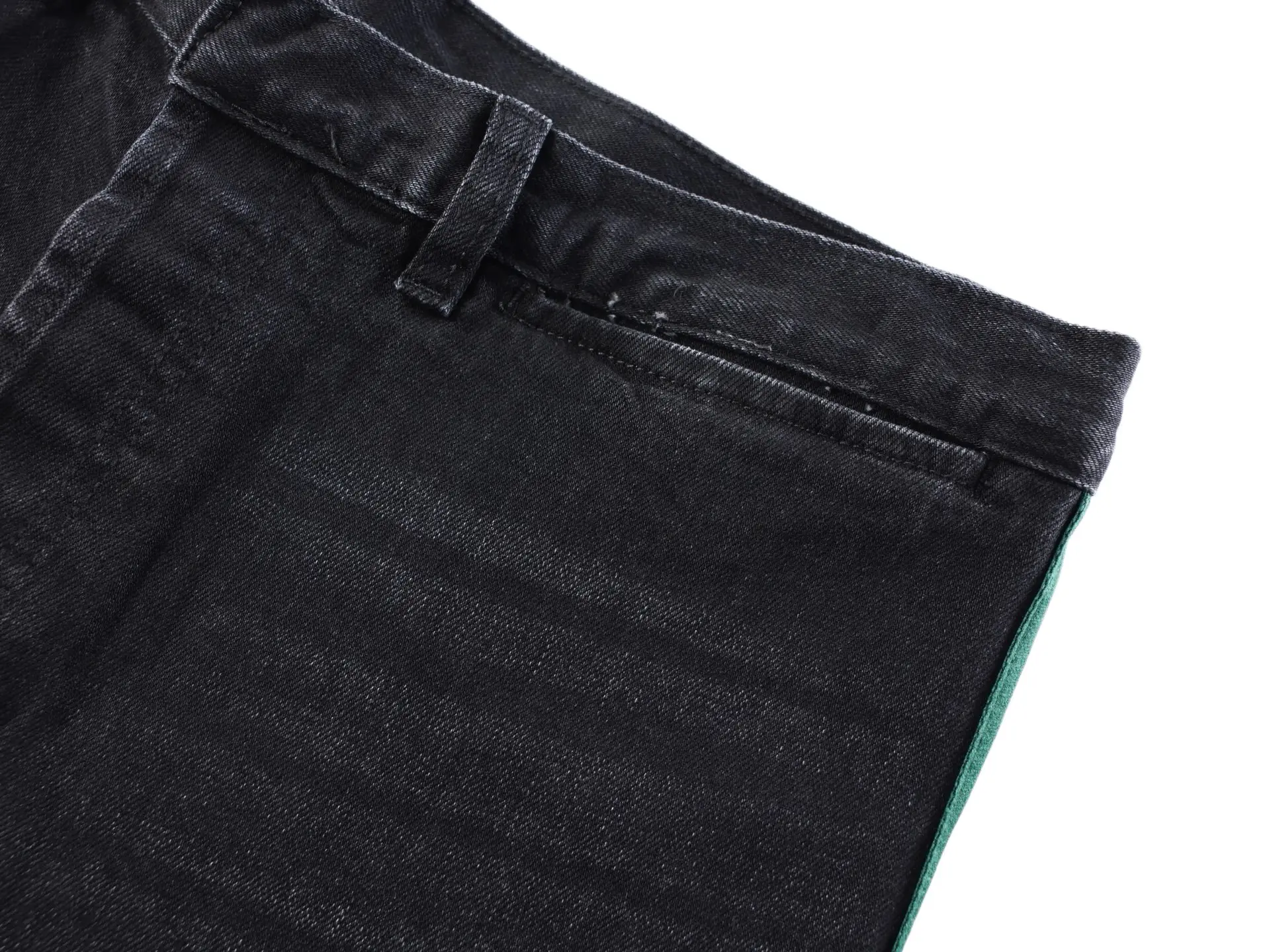 Web-Stripe Straight-Leg Washed Jeans D35021146 — view 5