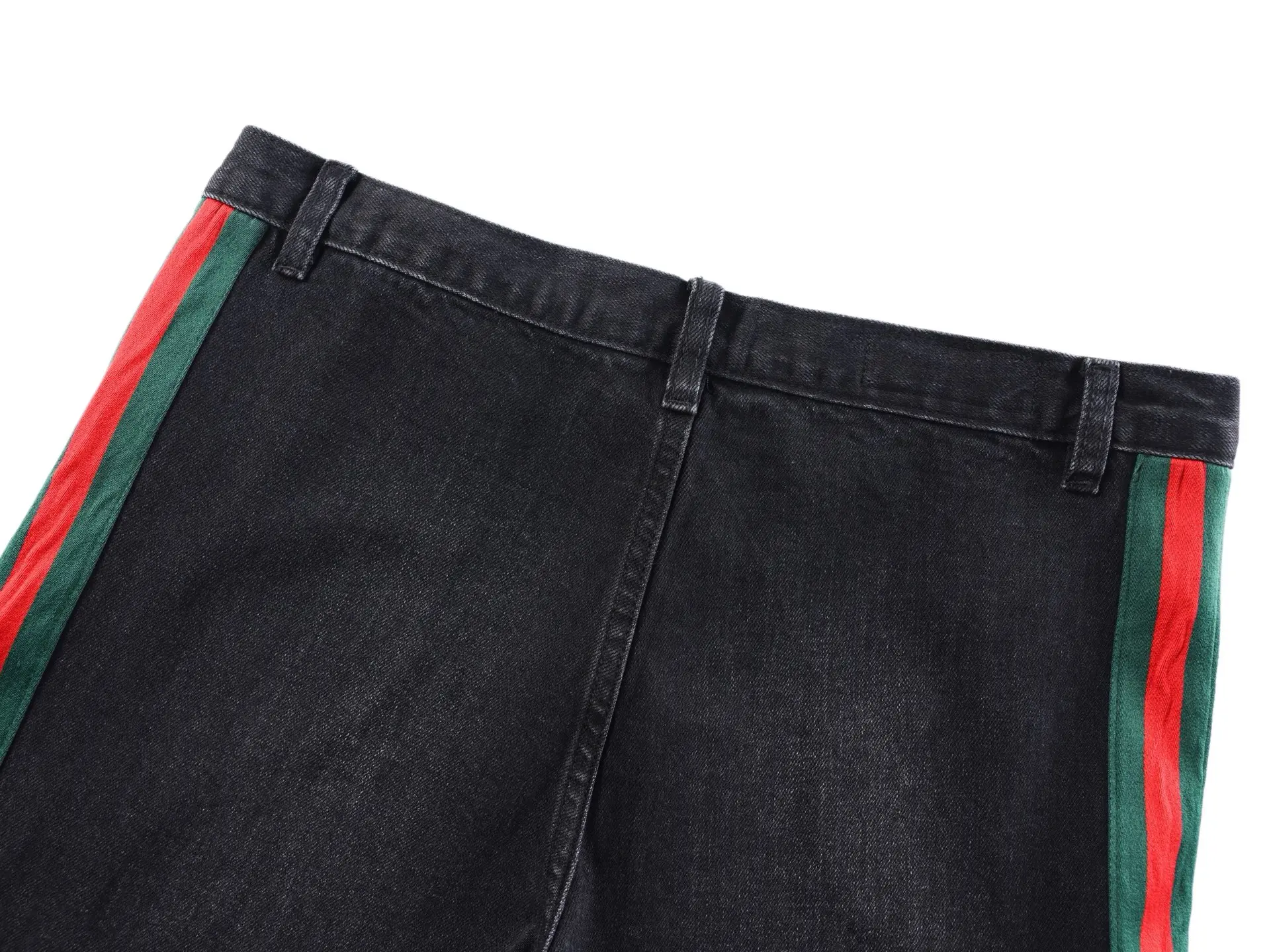 Web-Stripe Straight-Leg Washed Jeans D35021146 — view 6