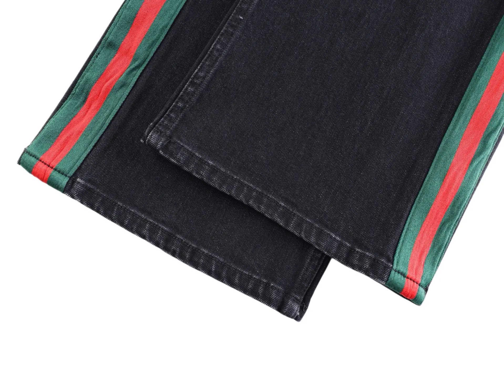 Web-Stripe Straight-Leg Washed Jeans D35021146 — view 8
