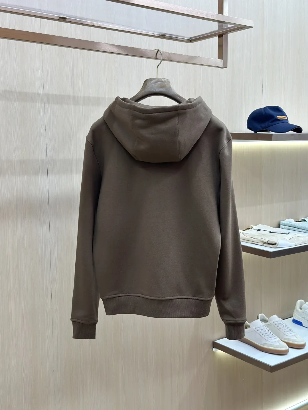 Leather-Trimmed Embroidered Zip-Up Hoodie D35019274 — view 9