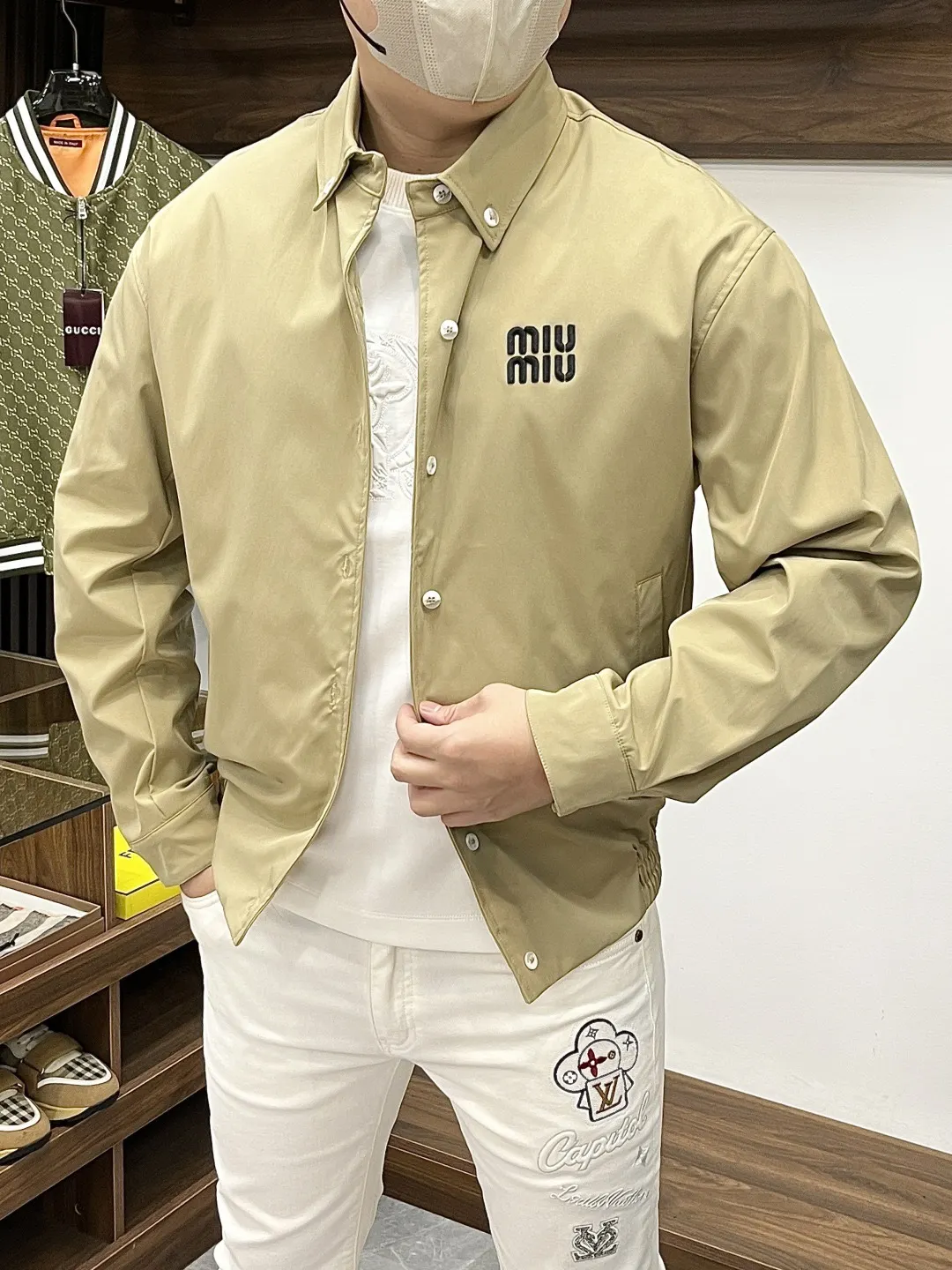 Embroidered Logo Button-Up Jacket D35014749 — view 9