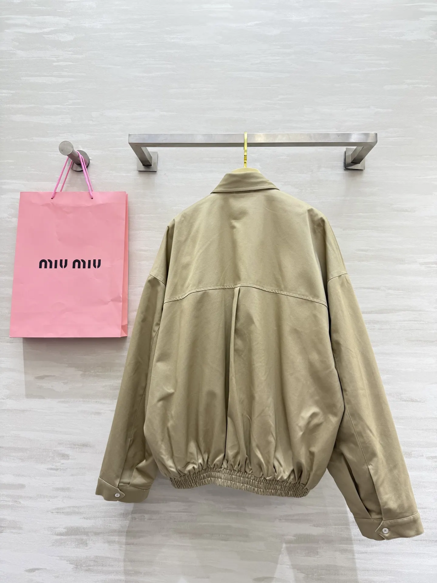 Embroidered Logo Button-Up Bomber Jacket D35014752 — view 2