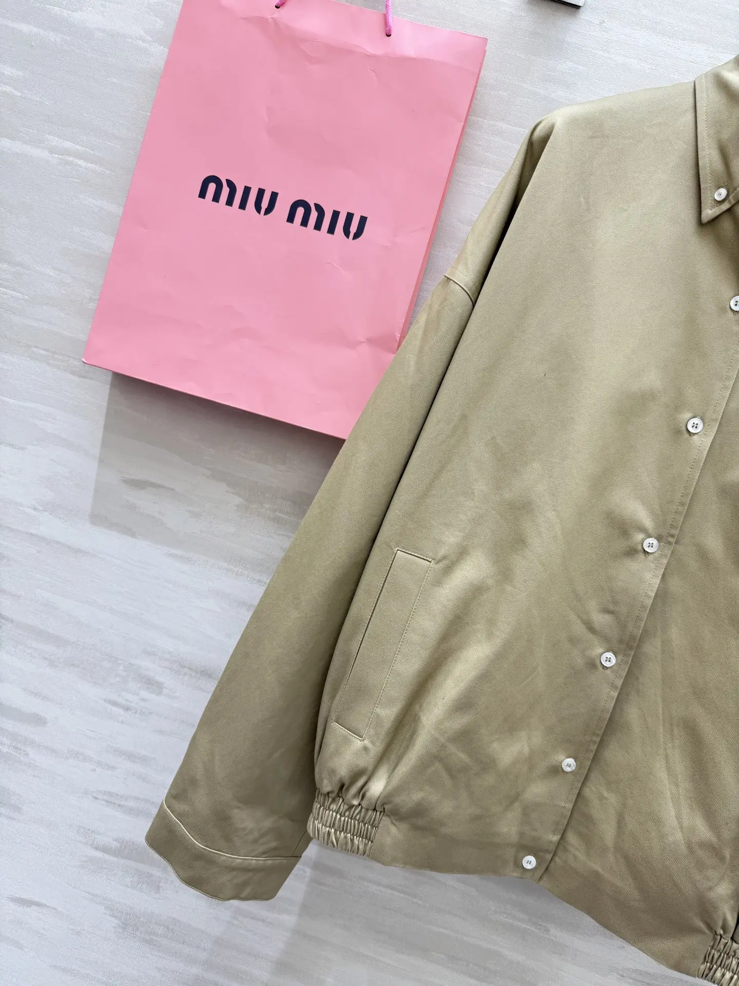 Embroidered Logo Button-Up Bomber Jacket D35014752 — view 7