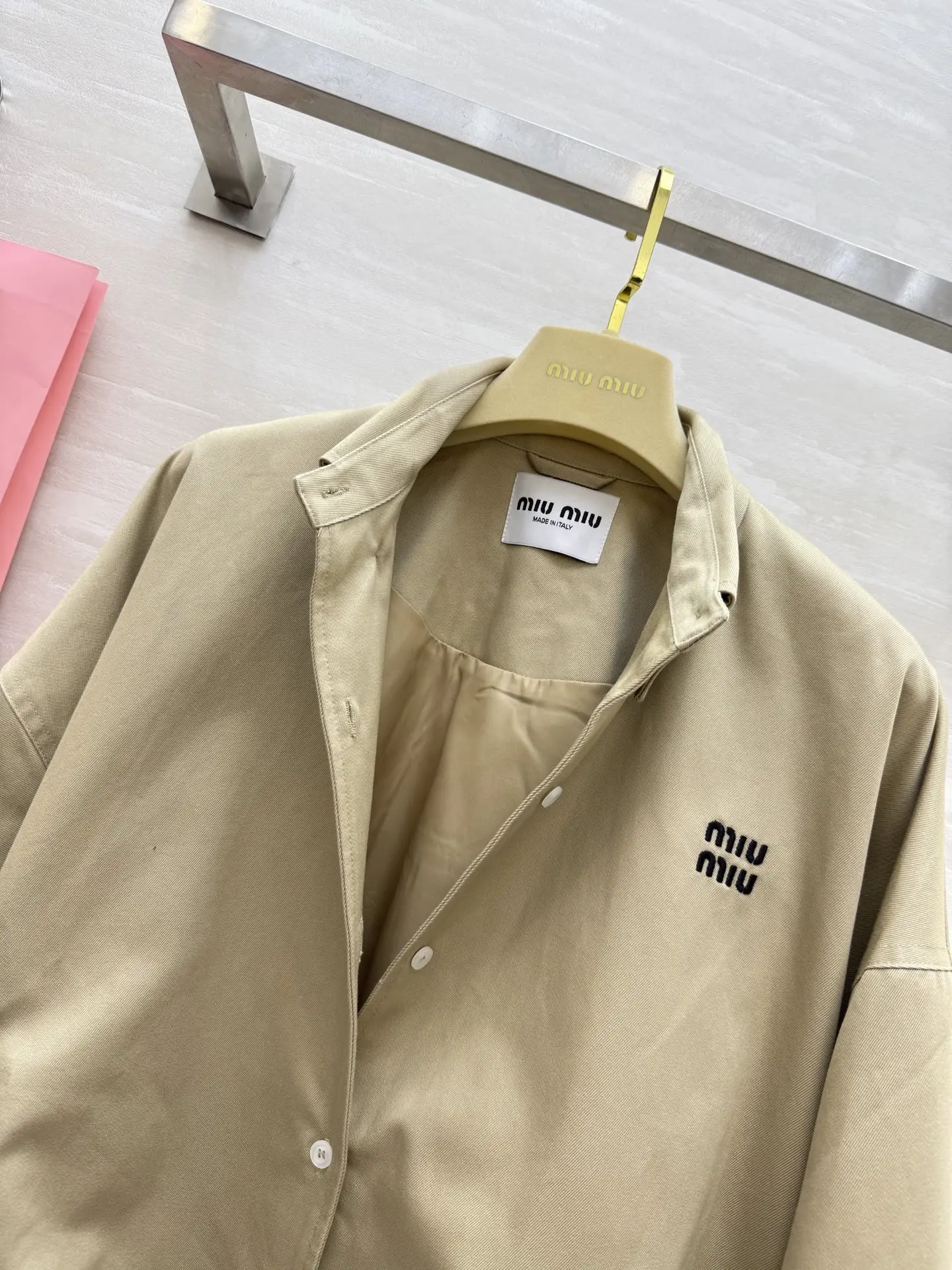 Embroidered Logo Button-Up Bomber Jacket D35014752 — view 8