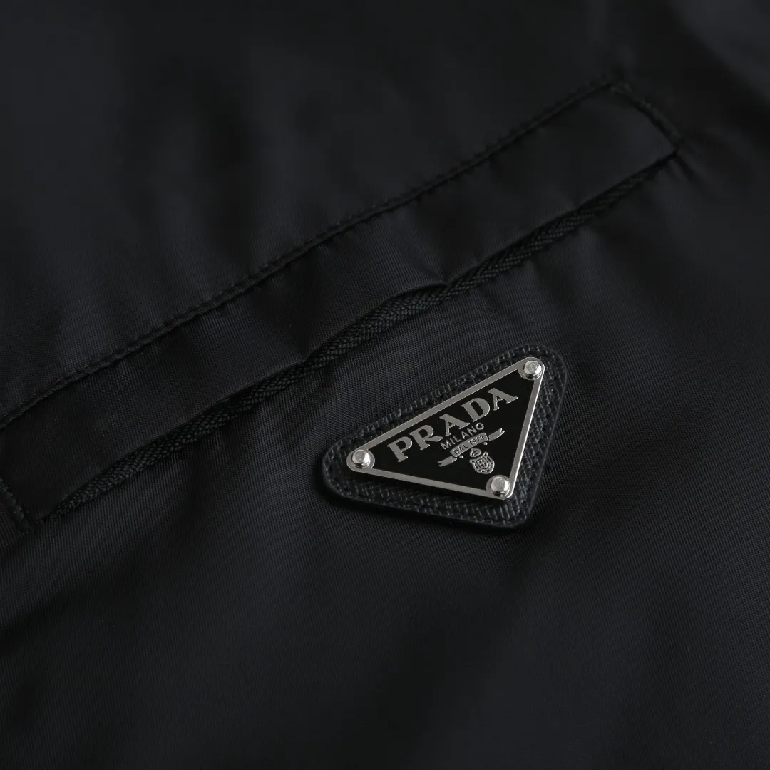 Re-Nylon Hooded Jacket with Enamel Triangle Logo D35013778 — view 6