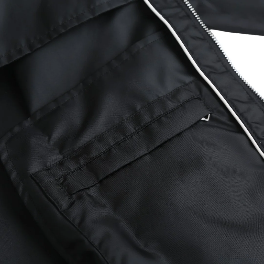 Re-Nylon Hooded Jacket with Enamel Triangle Logo D35013778 — view 7