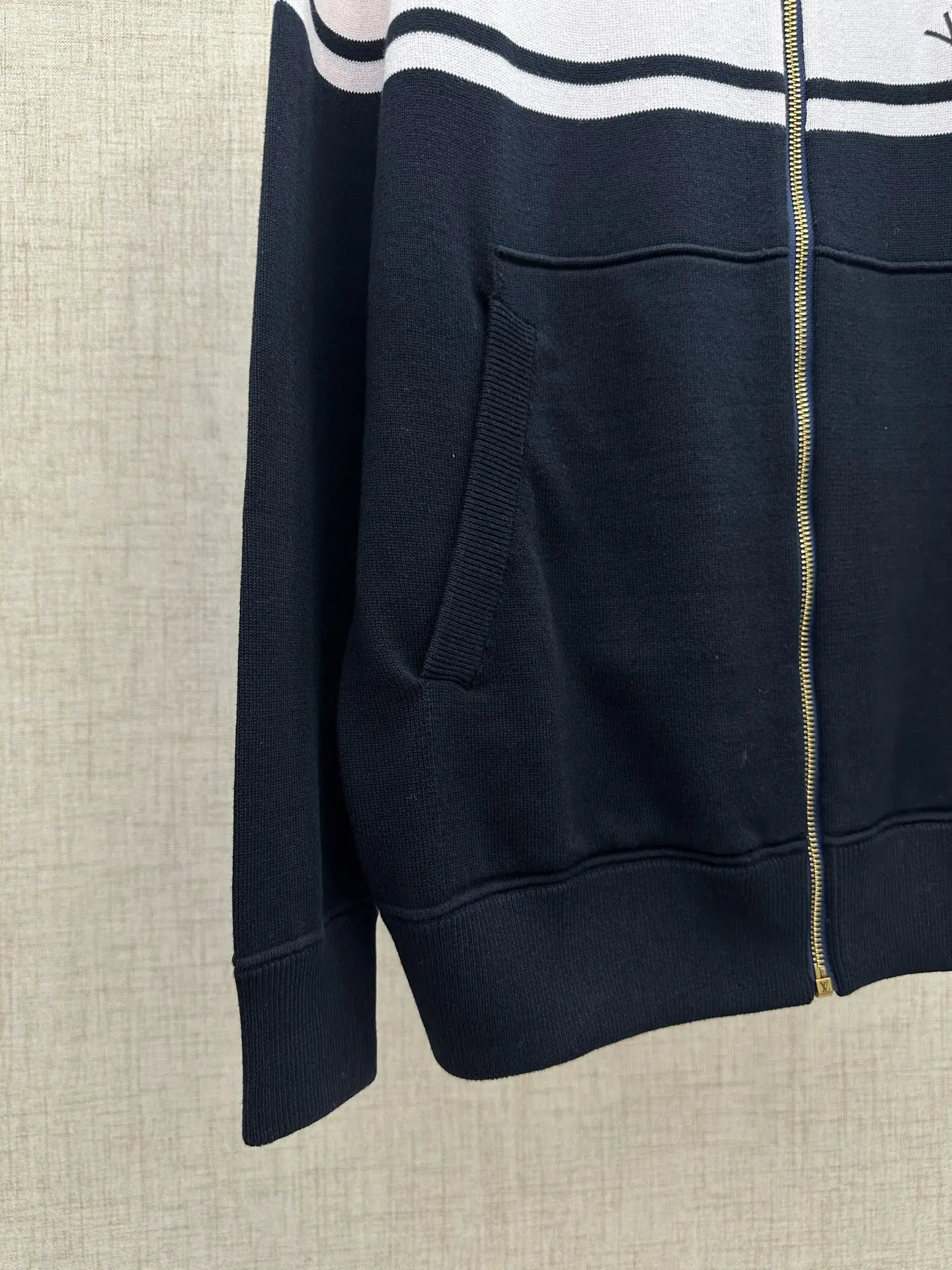 Logo-Embroidered Striped Cotton Knit Track Jacket D35021344 — view 5