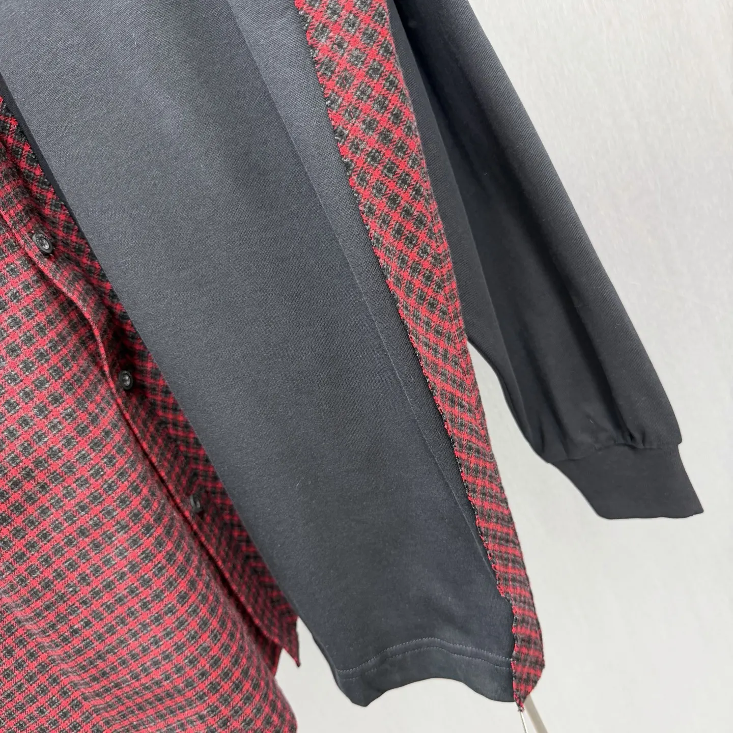 Hybrid Checked Flannel and Jersey T-Shirt D35014165 — view 5
