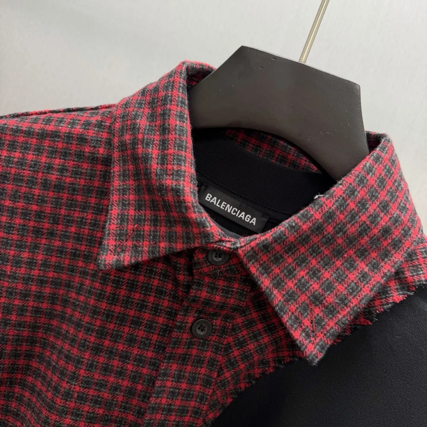 Hybrid Checked Flannel and Jersey T-Shirt D35014165 — view 7