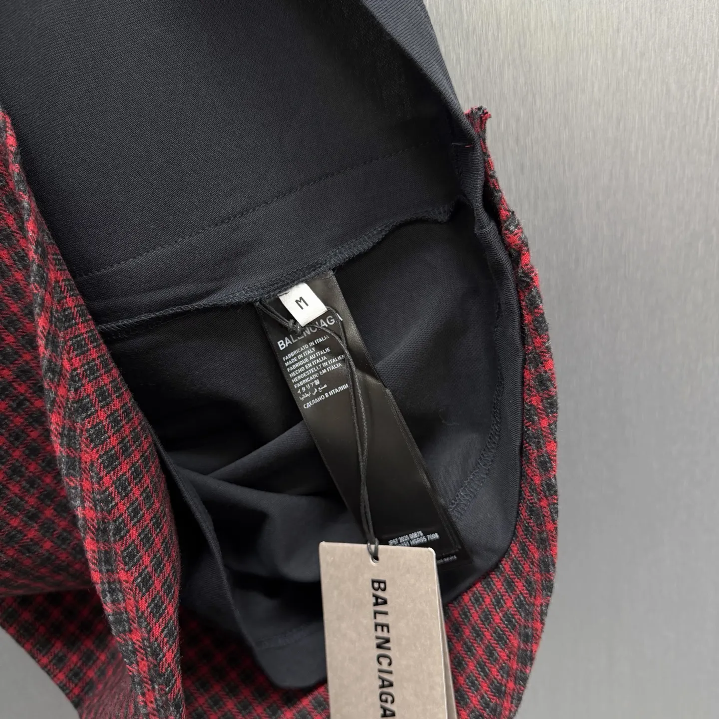 Hybrid Checked Flannel and Jersey T-Shirt D35014165 — view 9