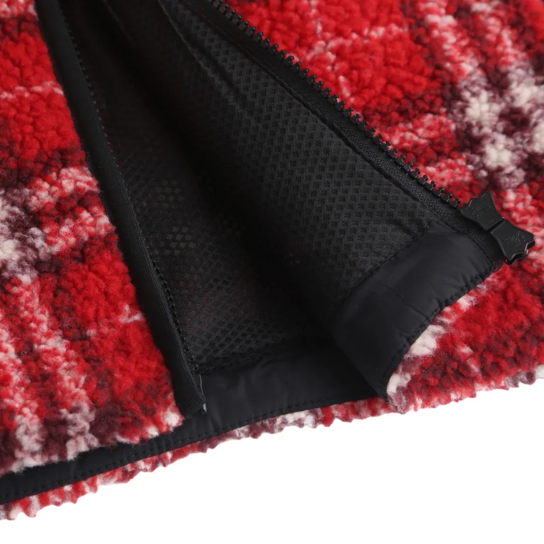 Check Wool-Blend Fleece Zip-Up Jacket D36013767 — view 11