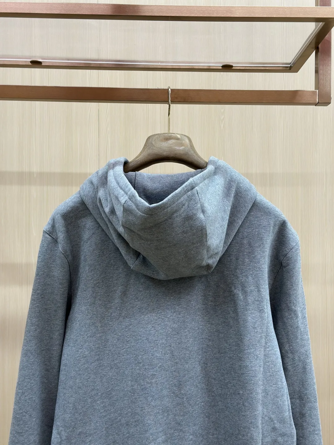 Leather-Trimmed Embroidered Zip-Up Hoodie D36019135 — view 9