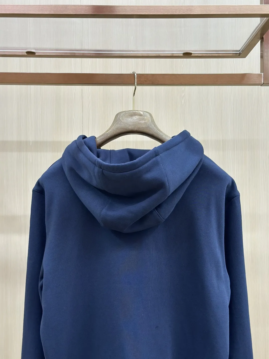 Embroidered Leather-Trim Zip-Up Hoodie D36019136 — view 9