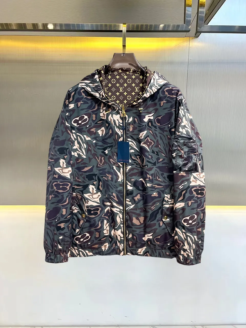 Monogram Camouflage Hooded Windbreaker Jacket D36014676