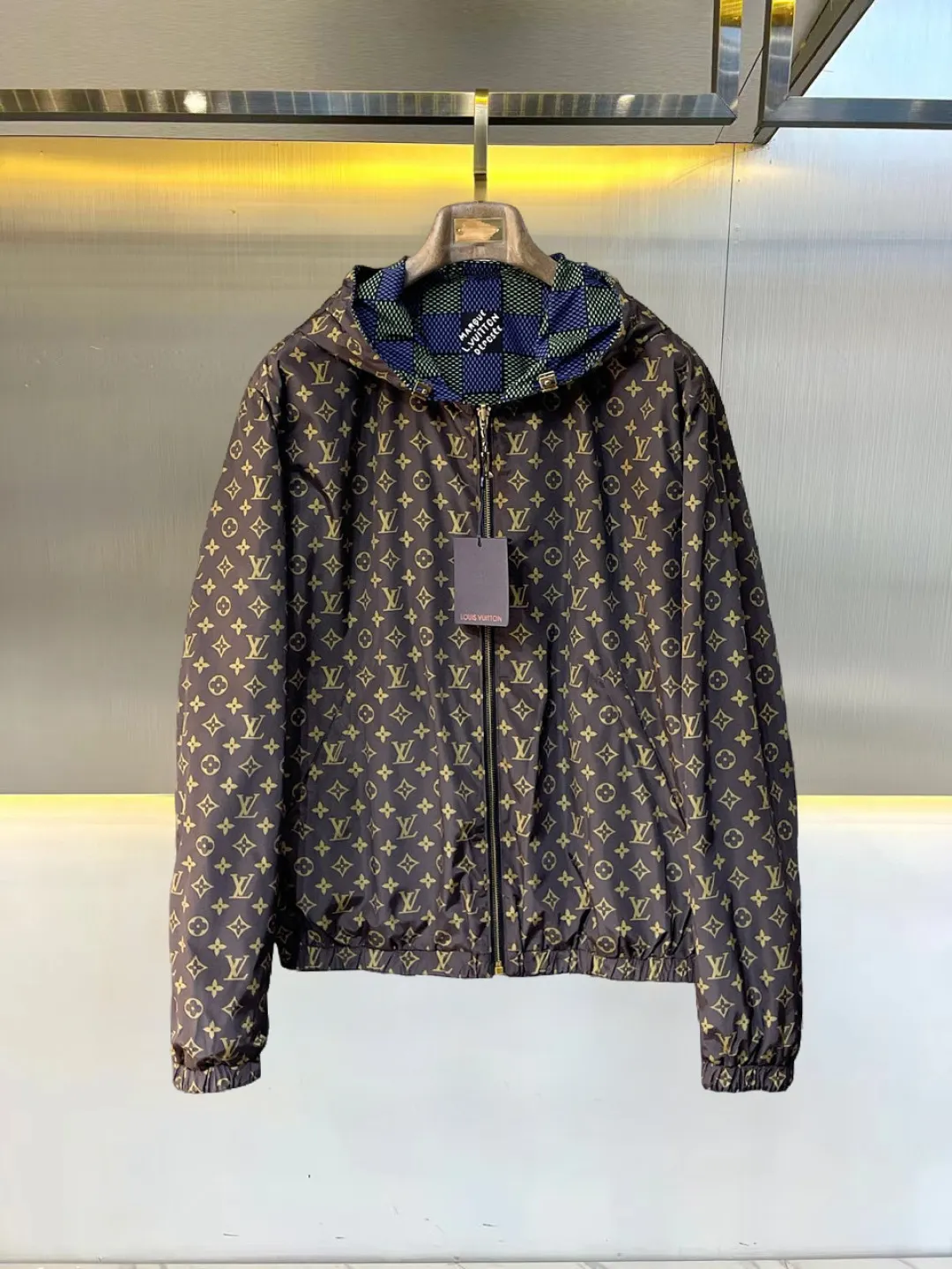 Damier Print Hooded Windbreaker Jacket D36014681 — view 2