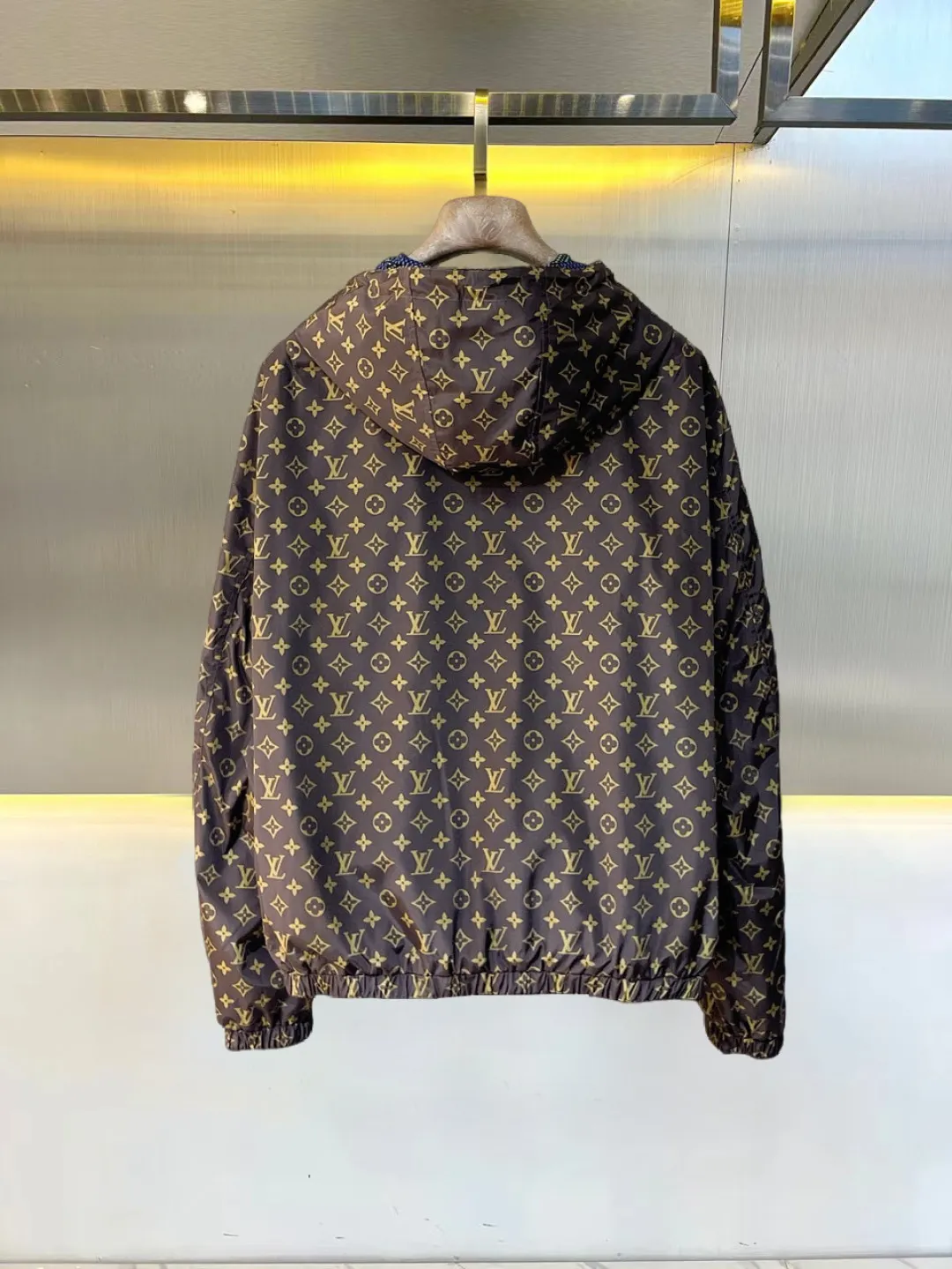 Damier Print Hooded Windbreaker Jacket D36014681 — view 4
