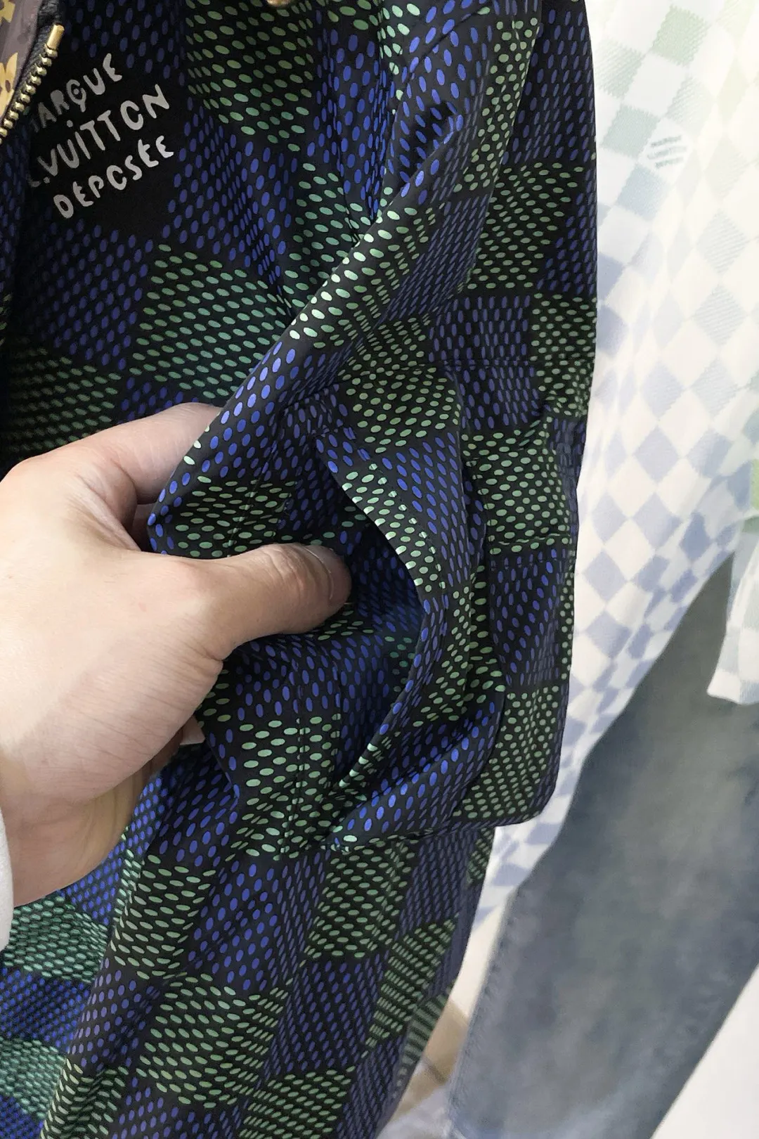Damier Print Hooded Windbreaker Jacket D36014681 — view 12