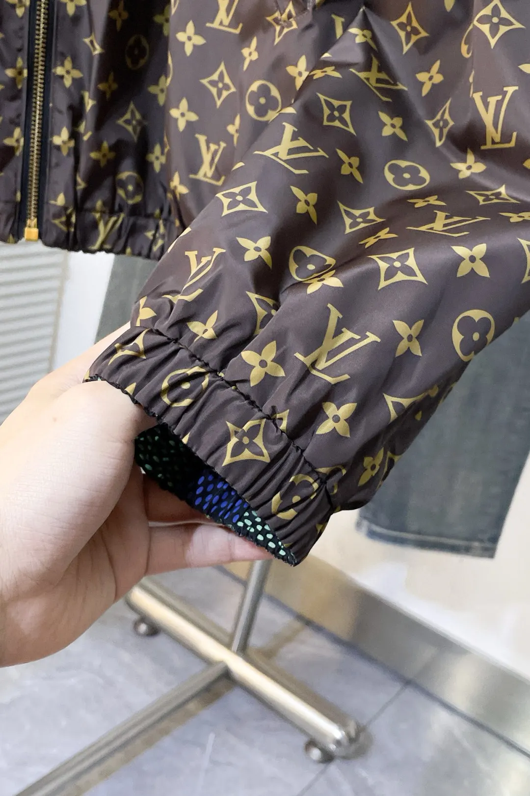 Damier Print Hooded Windbreaker Jacket D36014681 — view 16