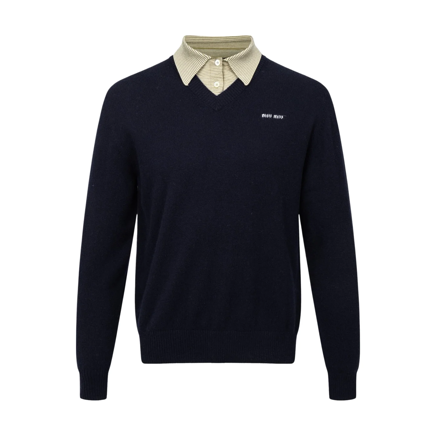 Layered-Effect Cotton and Cashmere-Blend Sweater D36021040